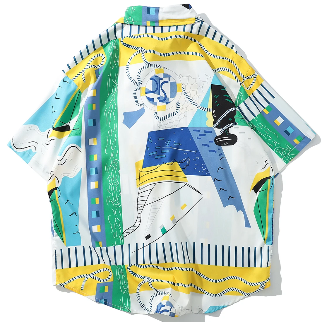 LACIBLE Цвет печать Гавайские пляжные футболки для мужчин одежда улицы Одежда