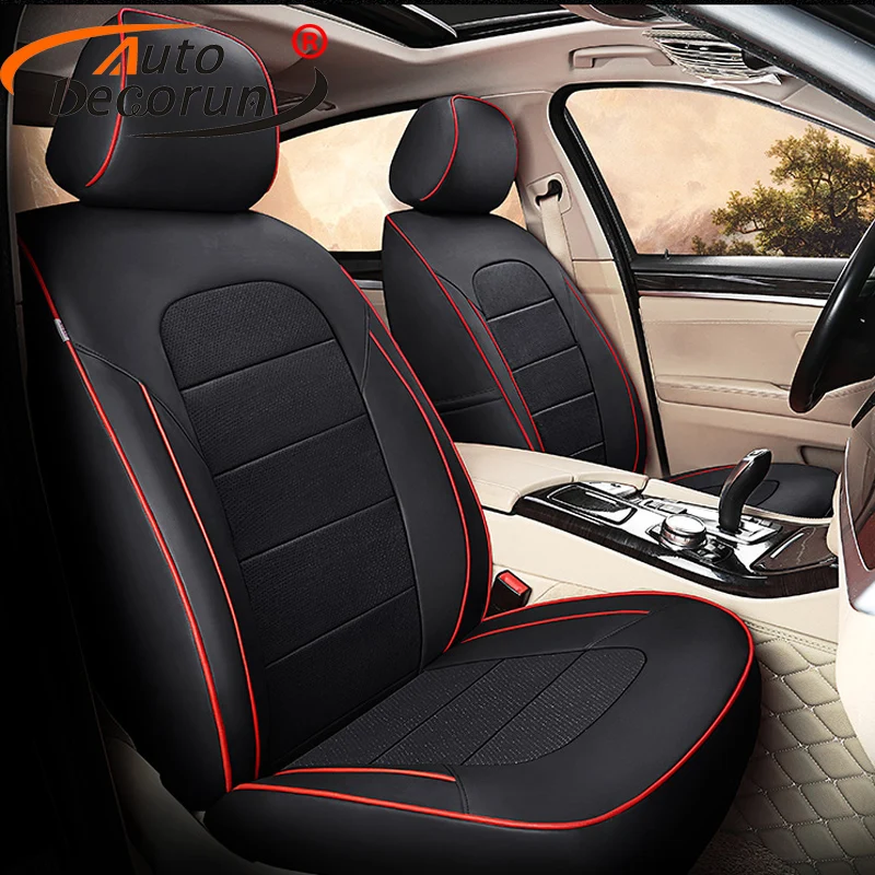 Чехлы AutoDecorun из натуральной кожи для автомобильных сидений Ford Mustang 2015 2019 чехлы
