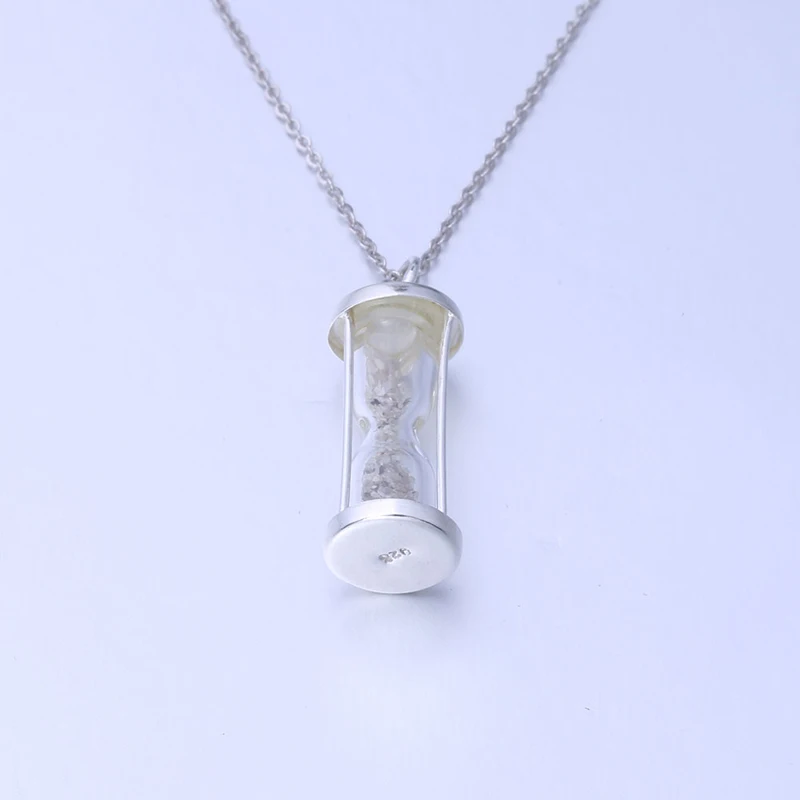 Песочные часы GemStoneKing женские 18 к позолоченные серебряные песочные кулон