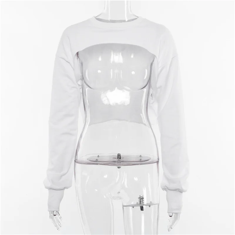 

2018 Autumn Super Short Women Sweatshirts Sexy Cropped Top Irregular Solid Women Sweatshirts Casual Loose Femme Tee Top Pullover