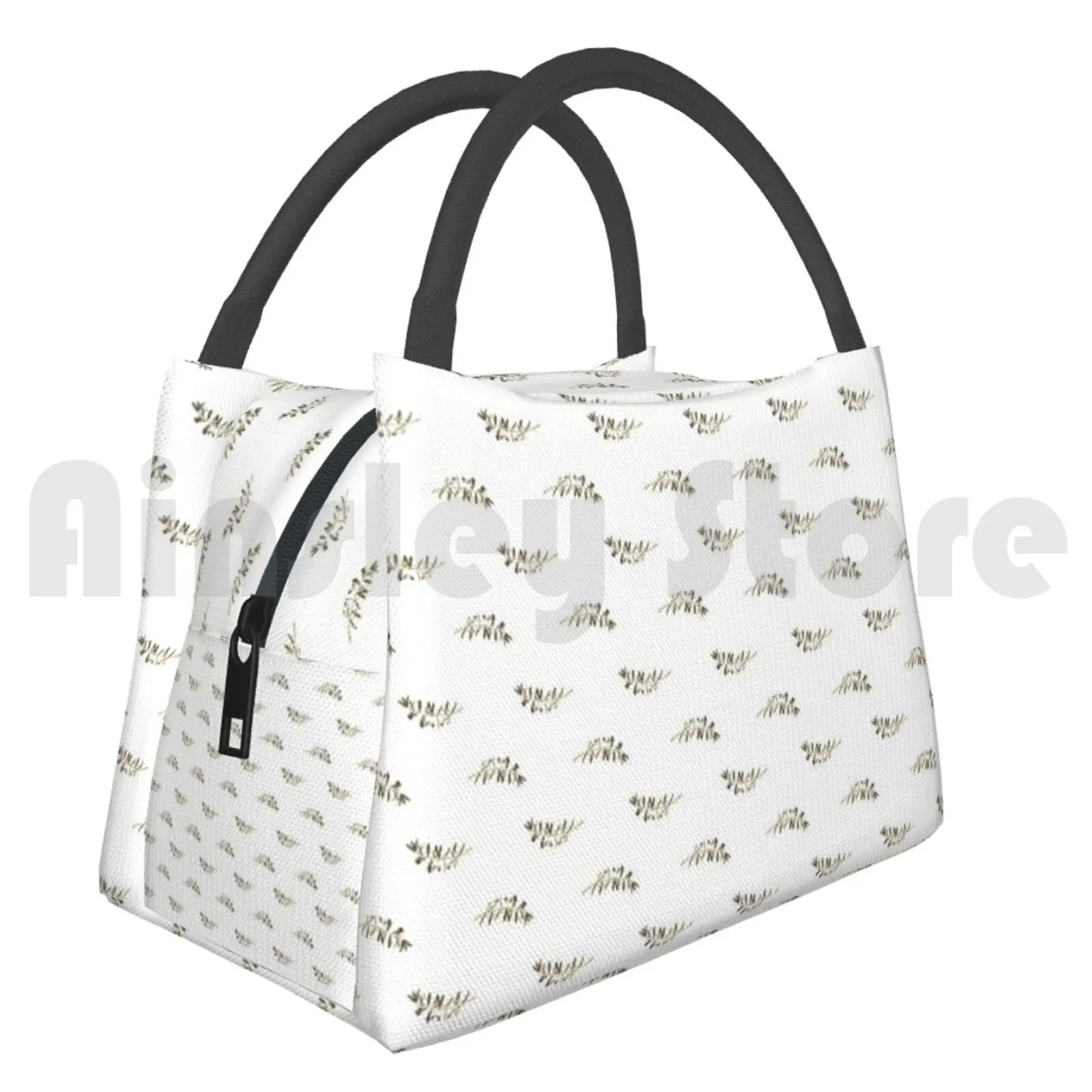 Cooler Lunch Bag Picnic Bag Olive Branches Olive Olive Branch Watercolor Plants Nature Green Peace Pattern
