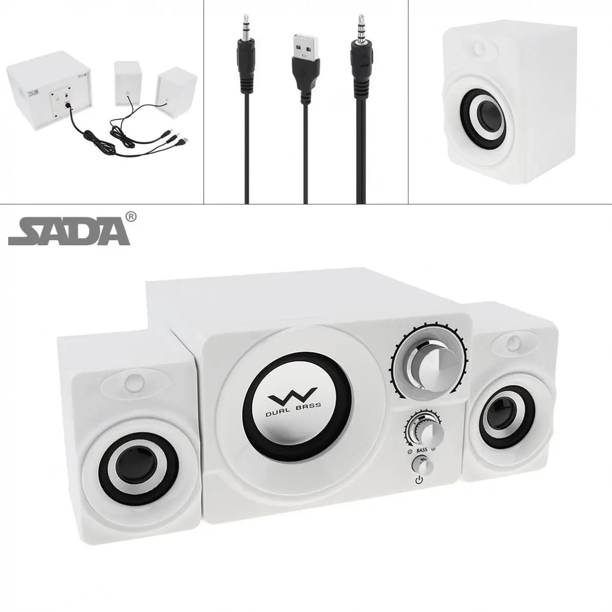 Сада S-20 2 1 Mini 3 Вт деревянный сабвуфер ПК Динамик Музыкальный USB компьютера с 5 мм