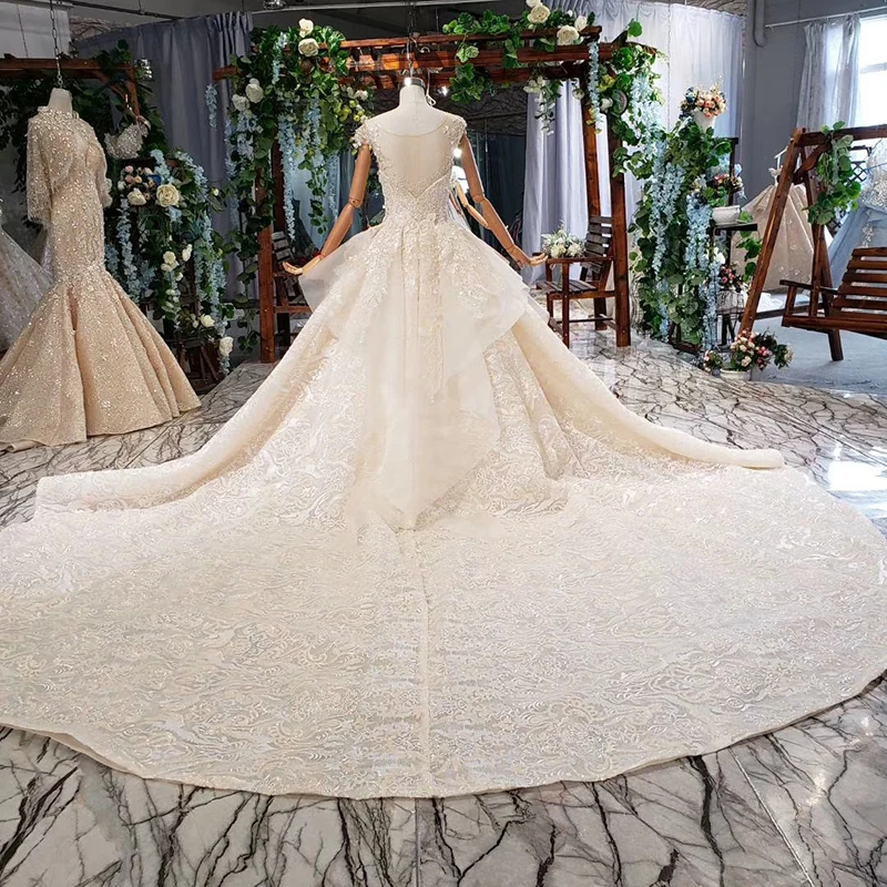 HTL789 бальное платье свадебное принцесса с круглым вырезом бисером аппликации