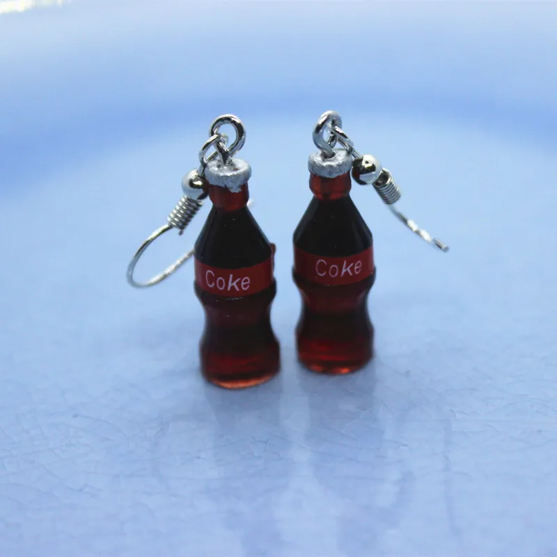 Забавные мини-висячие серьги из каучука Кока женские модные креативные