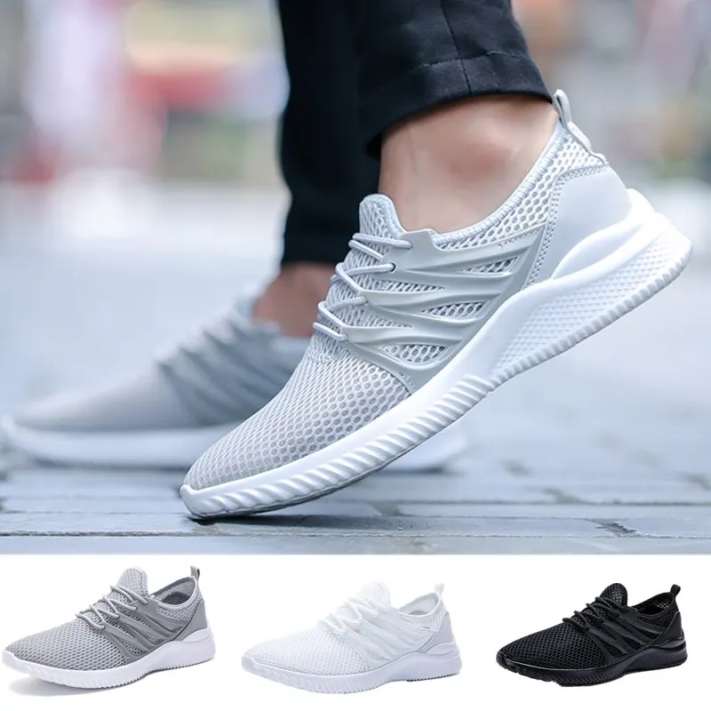 Кроссовки мужские Вулканизированная подошва дышащие сетчатые на шнуровке