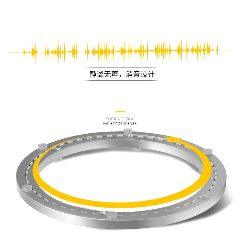 Description Picture 6 of itemHQ UL1 Smooth Aluminum Alloy Round Turntable Dinning Table Swivel Plate Rotating Bearings Lazy Susan with MUTE STRAP