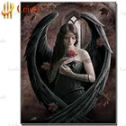 5d домашнее украшение, Привлекательный Черный ангел с розой, алмазная живопись, полная выкладка, квадратная, круглая Алмазная вышивка, Алмазная мозаика