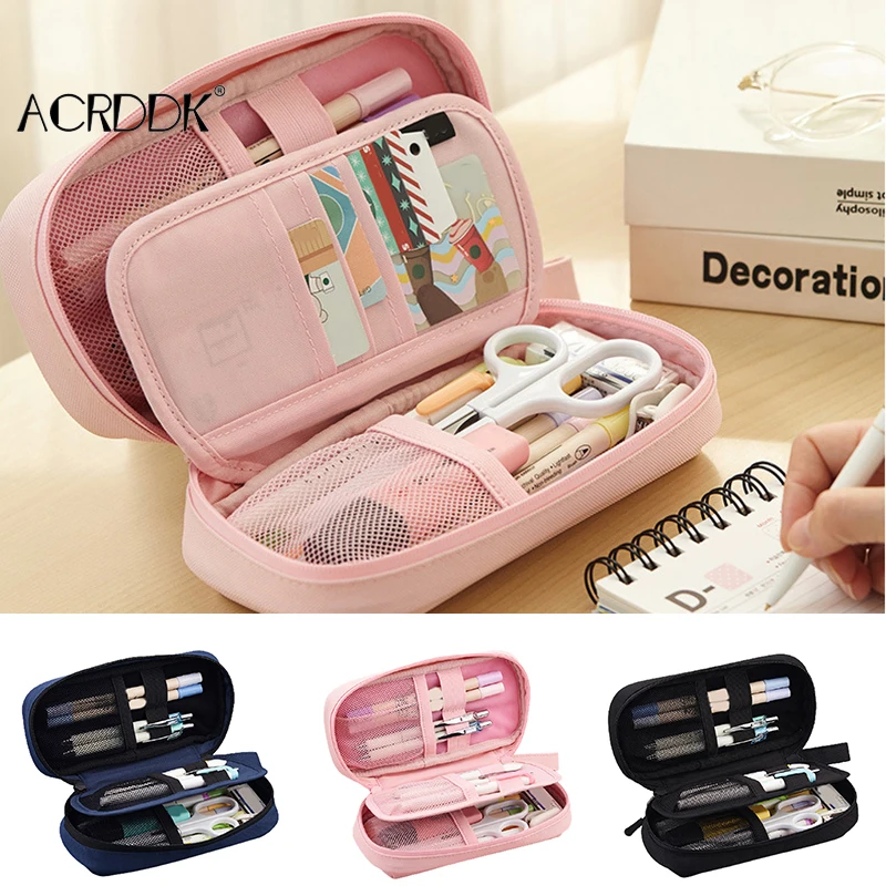 

Large Capacity Pencil Case Multifunctional Stationery Bag Organizer Stationery Pencil Pouch for School Office Stuff FC
