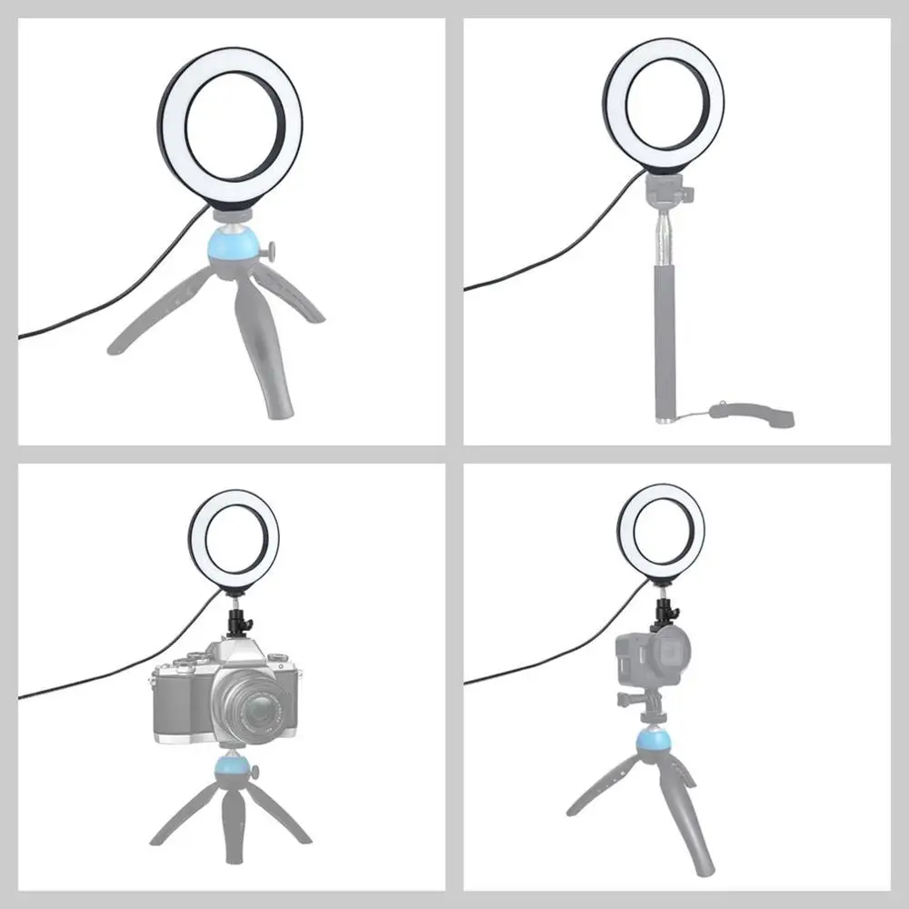PULUZ светодиодный кольцевой светильник с регулируемой яркостью hotographia Vlogging с usb-разъемом для фото и видео, светодиодный светильник для макияжа