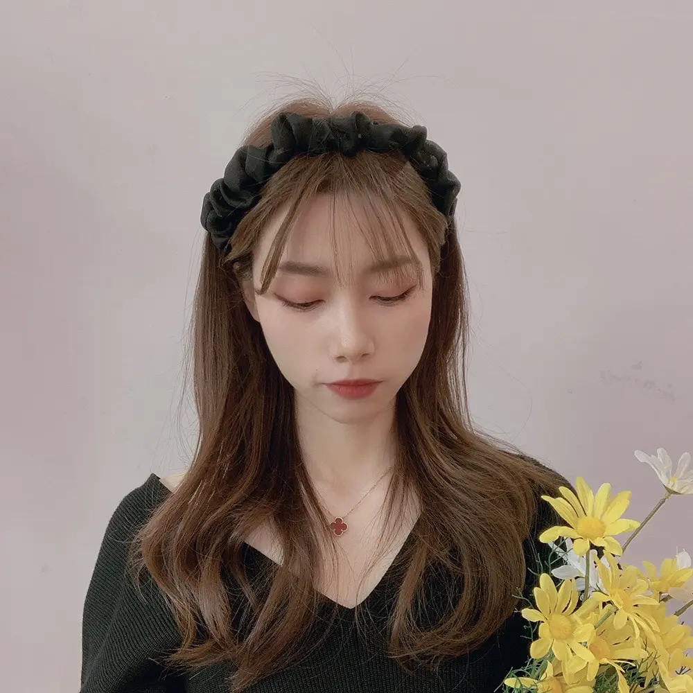 Повязка на голову женская однотонная модная милая лента с узлом из шелковой