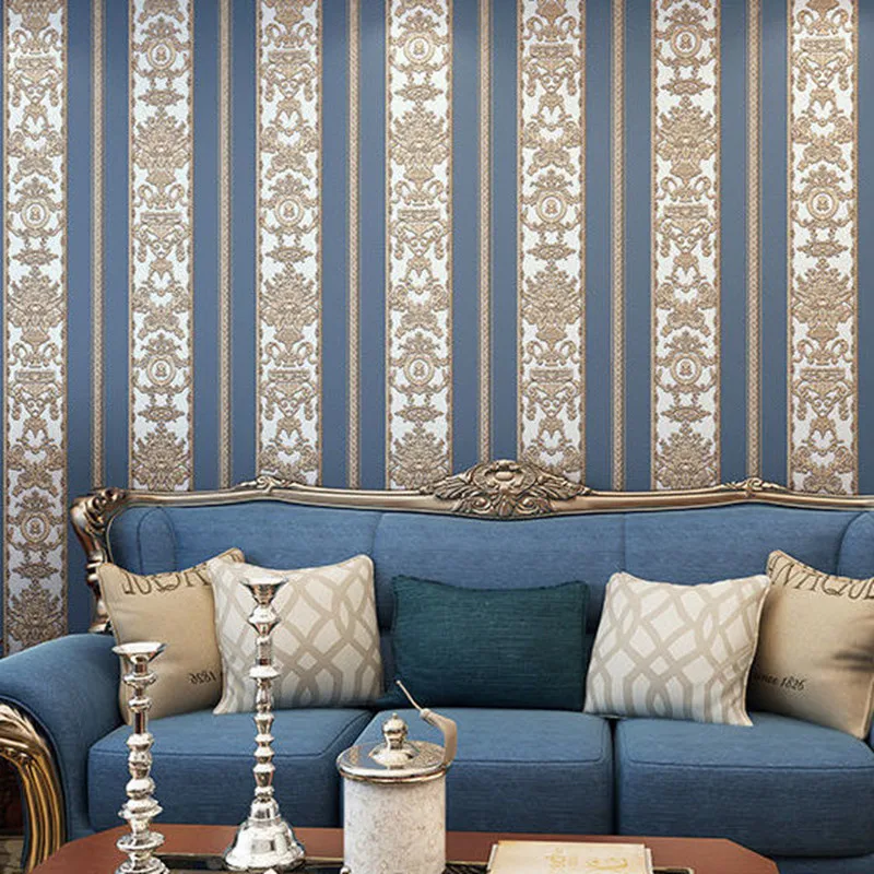 Обои для спальни дамасский нетканый материал фоновая стена гостиной дивана