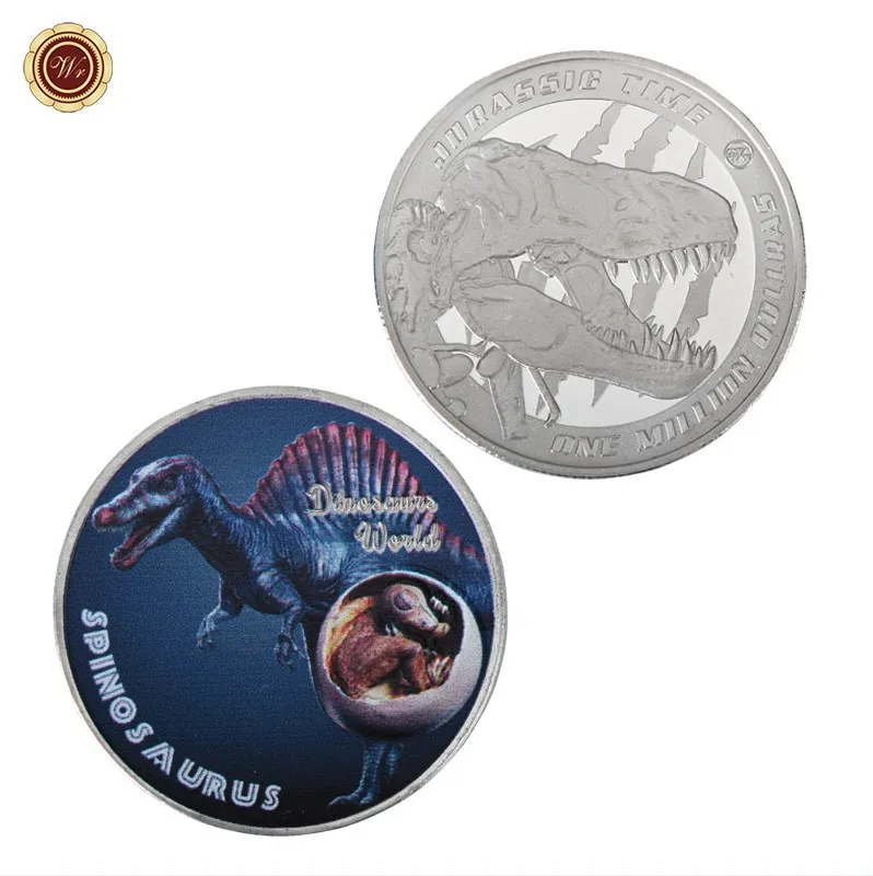 5 шт. WR динозавр Серебряная Фотогалерея с чехлом для монет металлические монеты