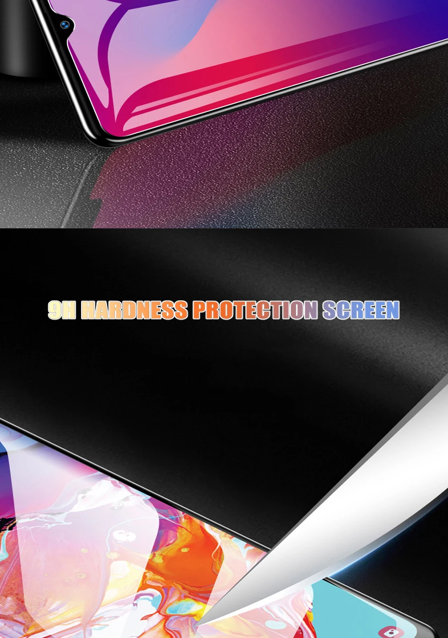 С уровнем твердости 9H закаленное Стекло для samsung Galaxy A10 A20 A20E A30 A40 A40S A50 A60 A70 A80 A90 M10 M20 M30 прозрачной крышкой закаленное Стекло