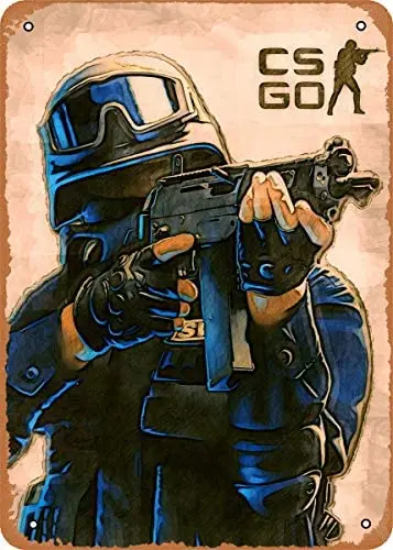 

Vintage Look Metal Sign Gaming Csgo 8"X12" Tin Plate Wall Decor