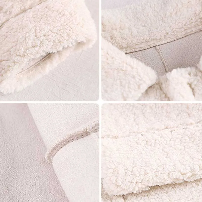 

Elegant Faux Fur Coat Women Autumn Winter Warm Soft Button Fur Jacket Female Plush Overcoat Pocket Casual Teddy Outwear