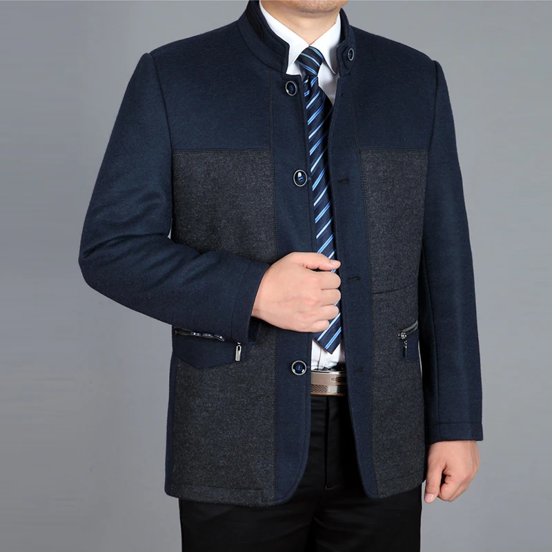 2021 Новая Мужская Куртка Шерсть Осенняя Шерстяная Зимнее Шерстяное Пальто Бушлат