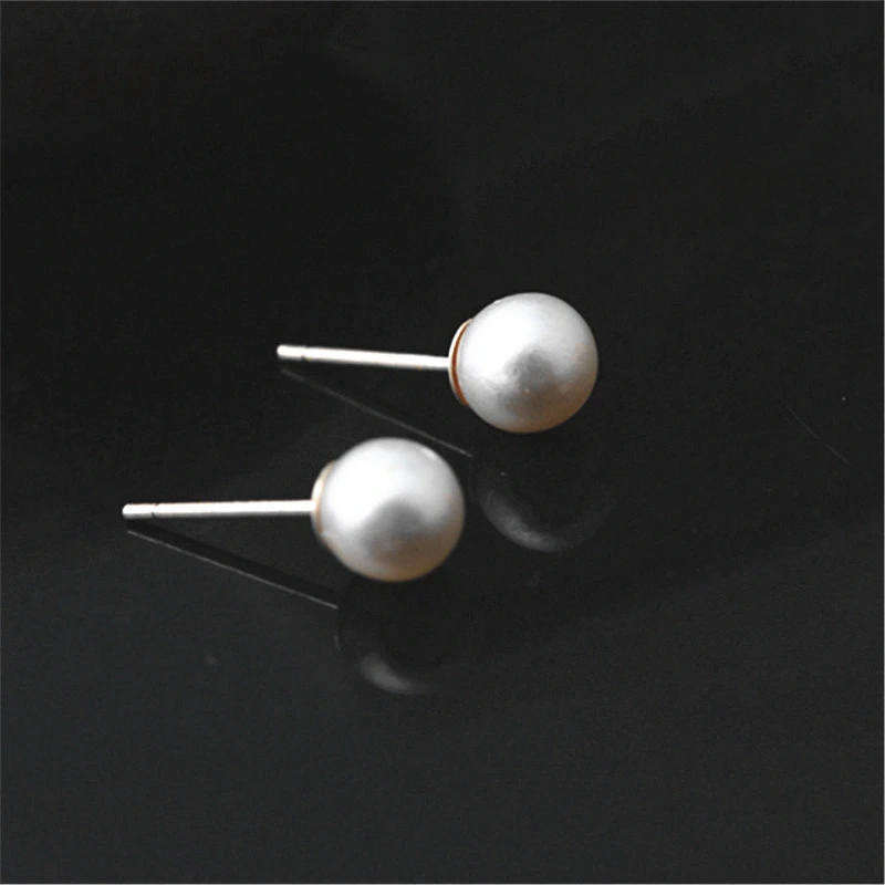 

The New Silver Earrings Beautiful Temperament Women's with Pearl Earrings