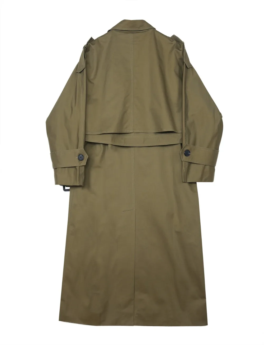 Тренч цвета хаки Повседневная Женская Длинная Верхняя одежда свободная для леди