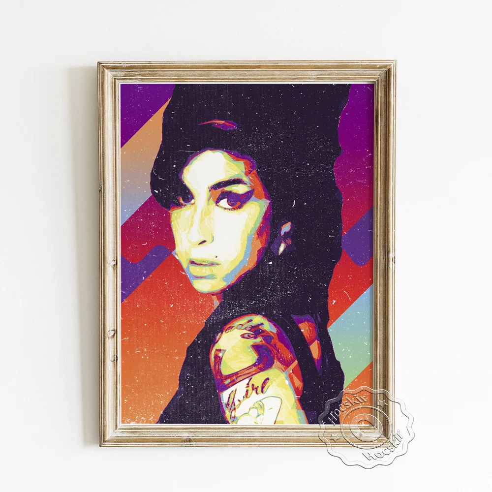 

British Singer Amy Winehouse Modern Poster, Pop Music Star Canvas Painting, Fans Collection Wall Stickers, Bar Club Home Decor