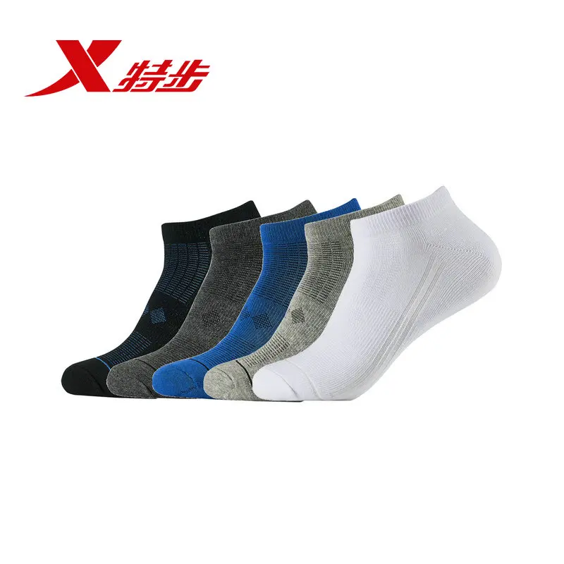 Xtep мужские плоские носки смешанные цвета 5 пар/лот удобные спортивные простые