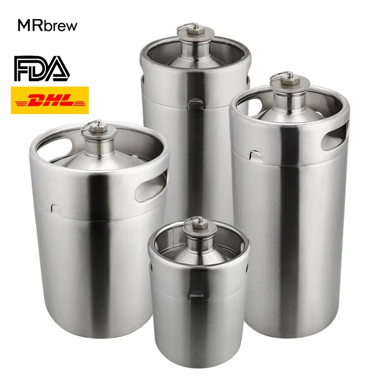 Мини бочонок для из нержавеющей стали вмещает пиво с двойными ручками 2L/3.6L/4L/5L