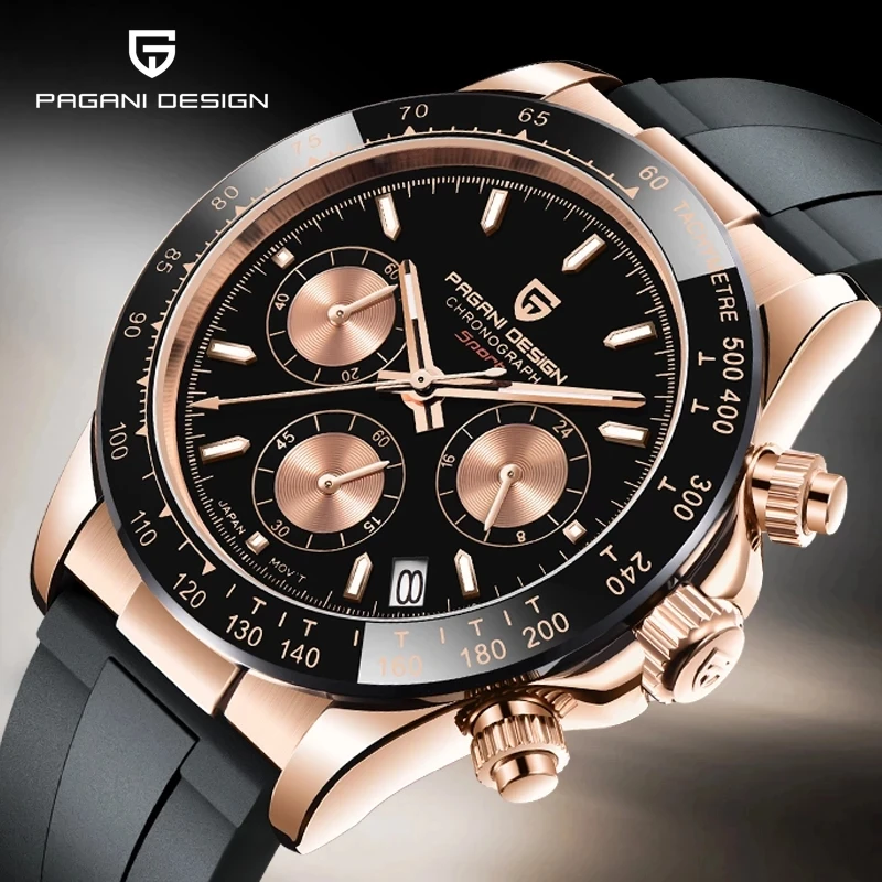 Часы наручные PAGANI Мужские кварцевые брендовые роскошные золотистые с японским