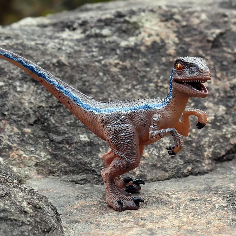 Oenux большой размер 37x8X14 см динозавр Юрского периода синий Velociraptor рот может открыть динозавр модель фигурки коллекция игрушек