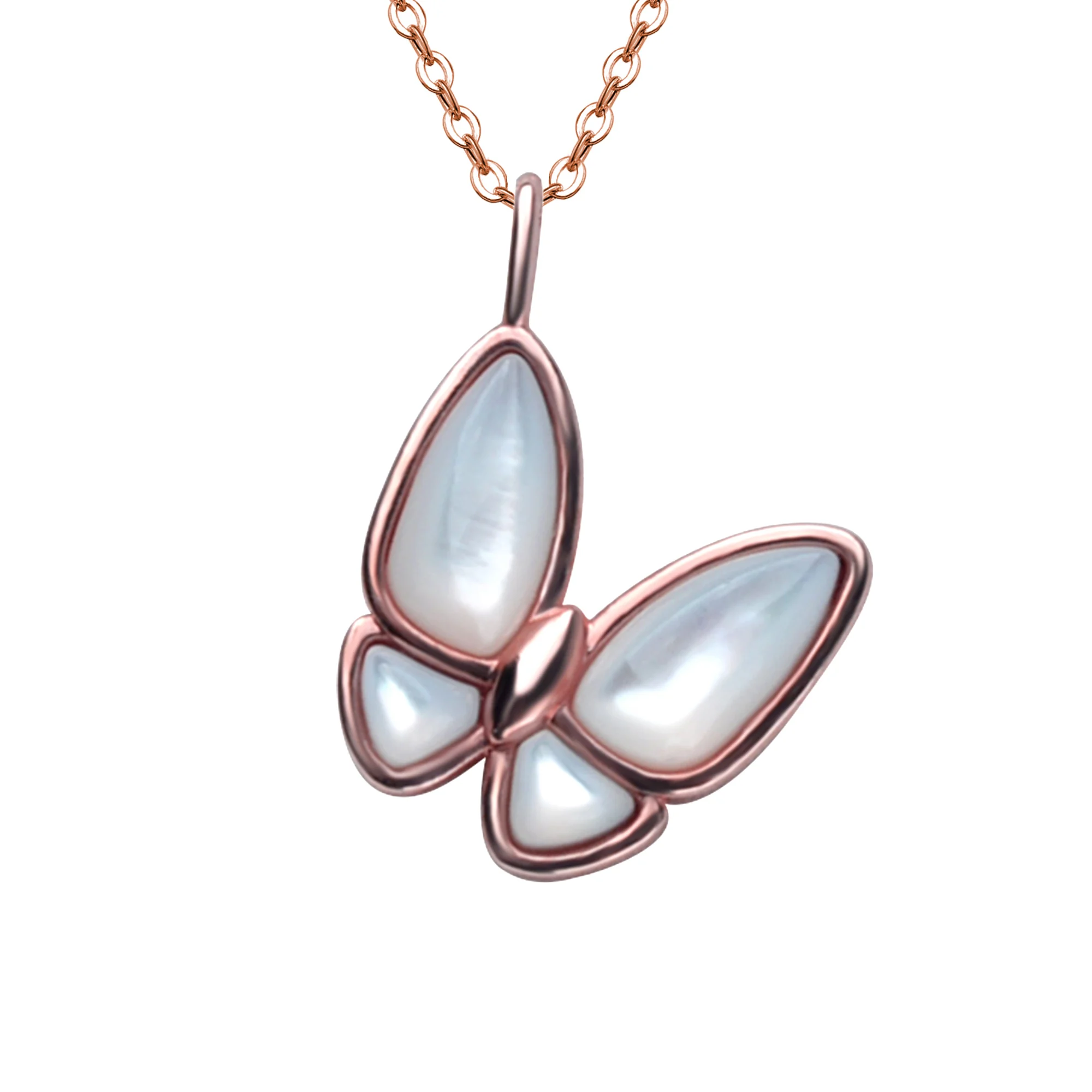 

XF800 Real 18K Rose Gold Necklace Pure AU750 Chain White Pearl Shell Pendant Boutique women's Party jewelry gift