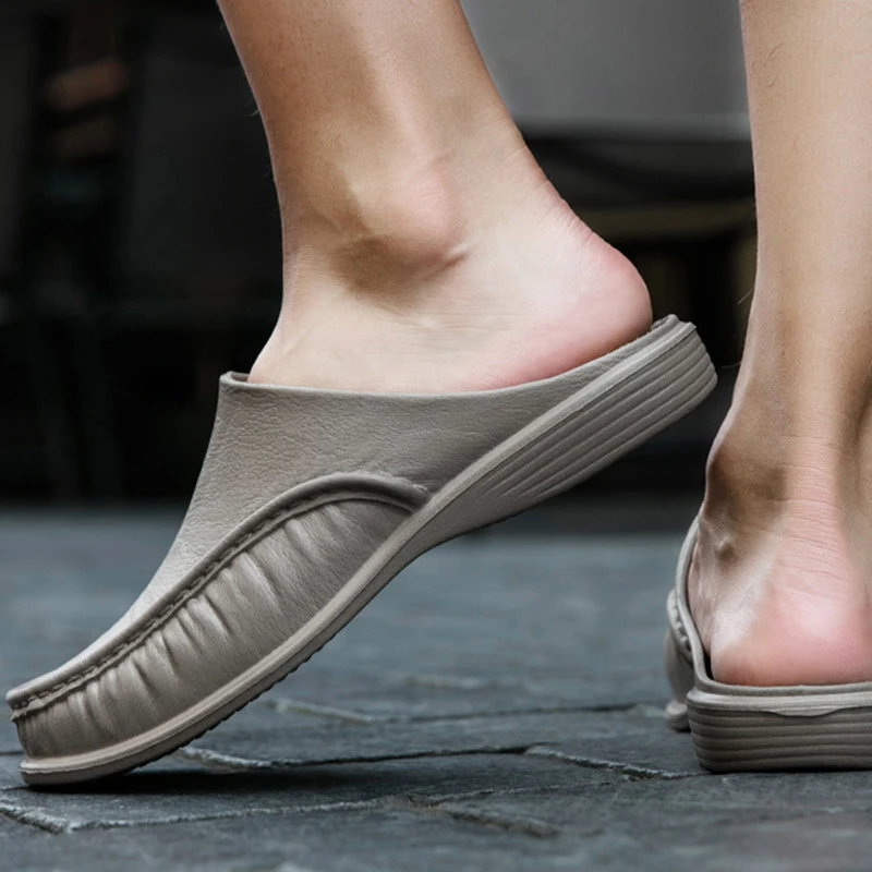 

Men Loafers Slip On Casual Walking Shoes Designer Men Half Slippers Comfortable Soft Slippers EVA Shoes Flats Shoes