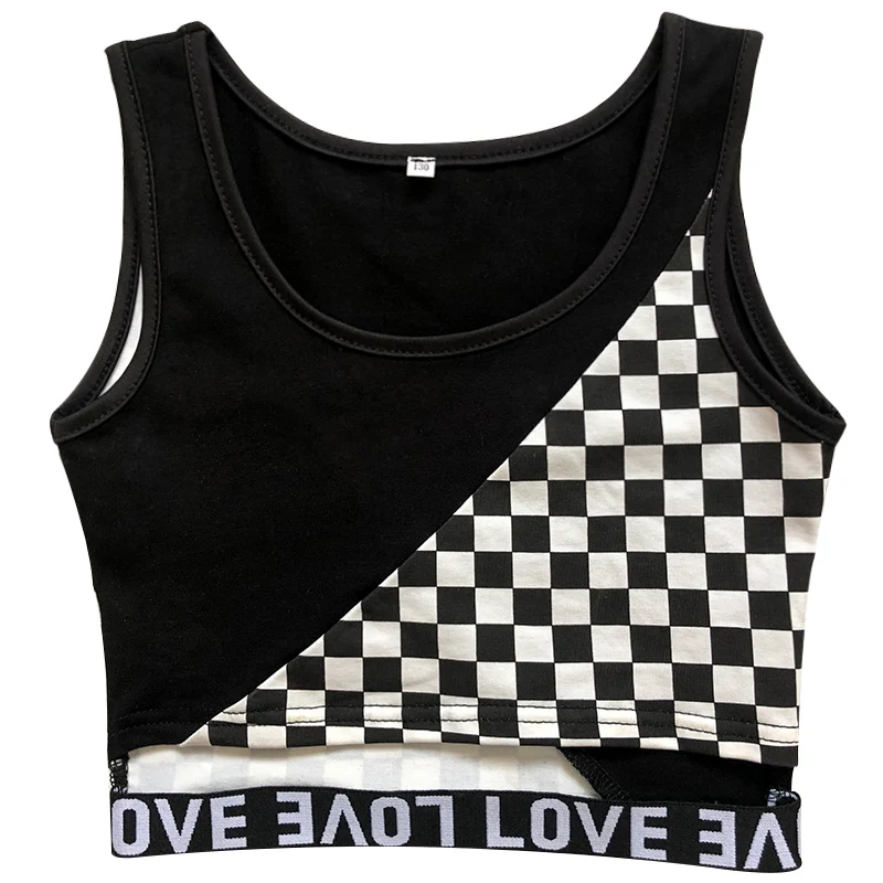 

New Girls Hip Hop Dance Costumes For Kids Red Top Black Loose Hiphop Pants Jazz Performance Dance Wear Festival Outfits