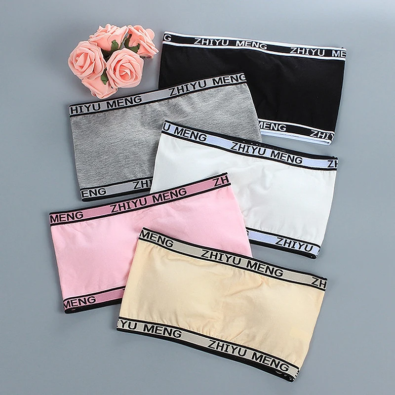 Бюстгальтер без бретелек для девочек нижнее белье подростков тренировочный