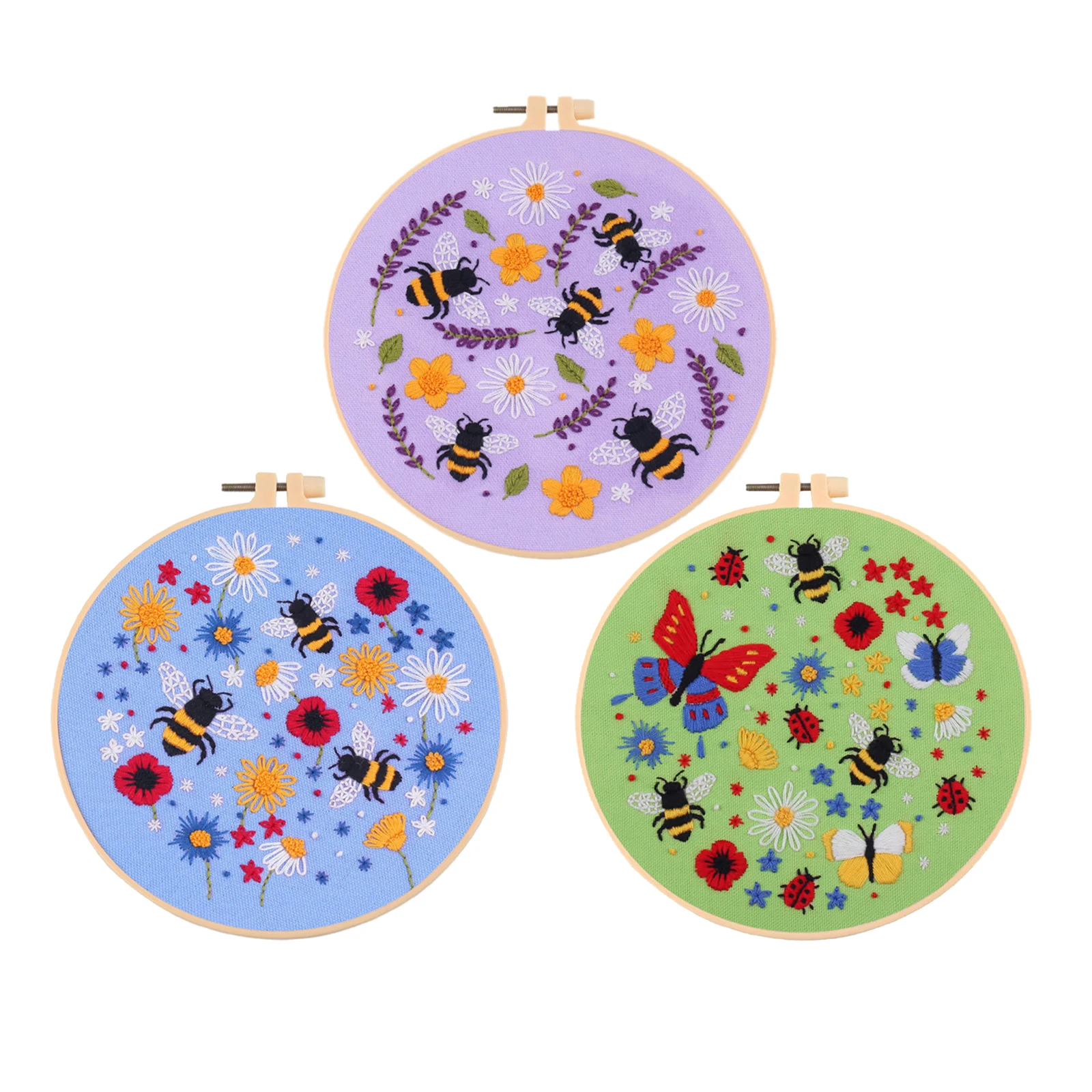 

DIY Cross Stitch Kit Bee Patterned Cloth Tools Needlework Sewing Wall Decor