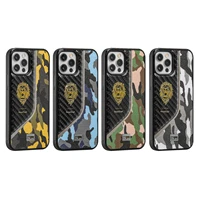 king lion carbon fiber phone case for iphone 13 12 11 pro max cover for samsung galaxy 21 plus army camouflage shockproof cover