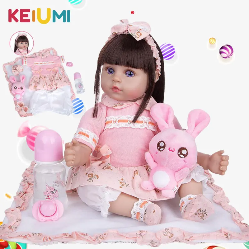 Кукла-реборн KEIUMI длинные волосы 48 см с тканевым телом | Игрушки и хобби