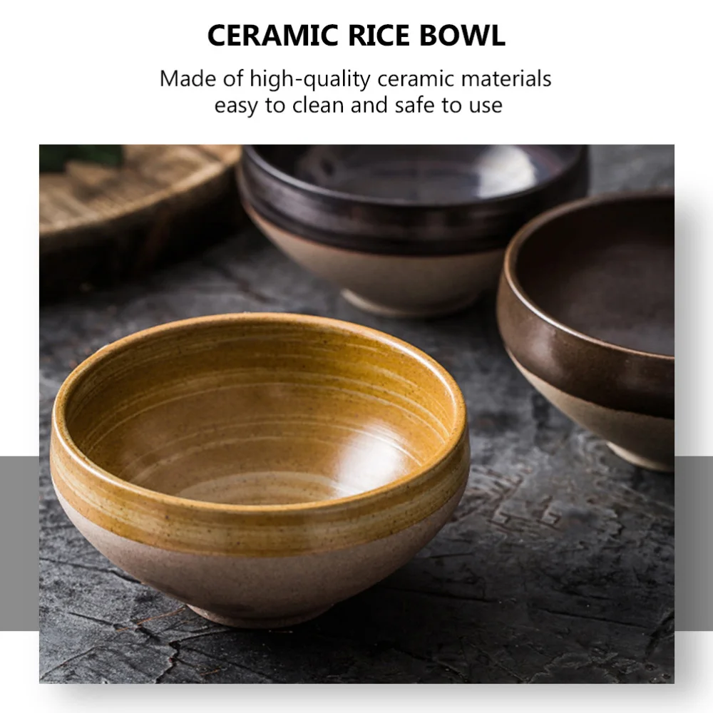

1Pc Exquisite Food Serving Salad Bowl Ceramic Fruit Soup Rice Noodle Bowl