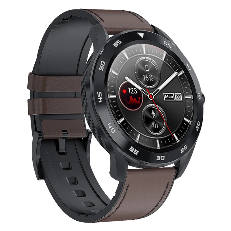 Brown Black Leather Смарт-часы Timewolf IP68, спортивные Смарт-часы для мужчин, кровяное давление, водонепроницаемые, Bluetooth, умные часы для Apple Iphone, Android - Цвет: Brown Black Leather