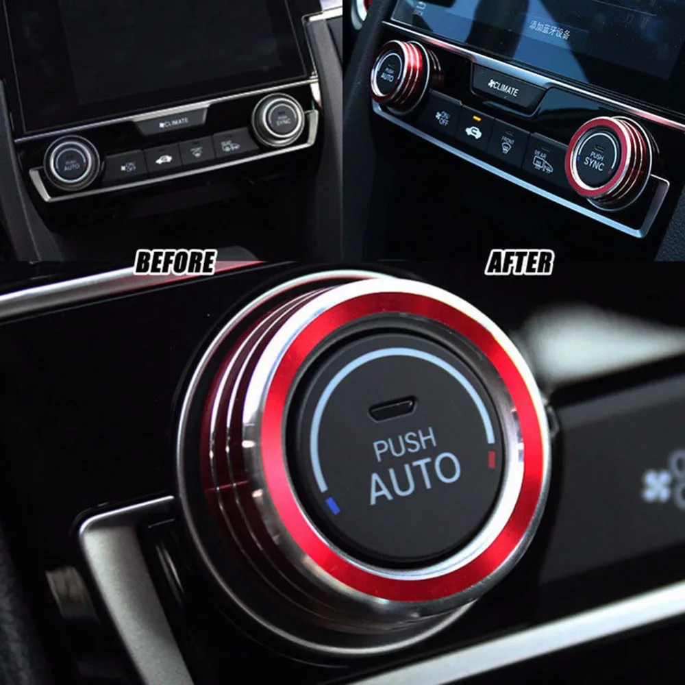 2 шт./компл. замена AC климата Управление кольцо ручка Накладка для Honda Civic 2016 2018
