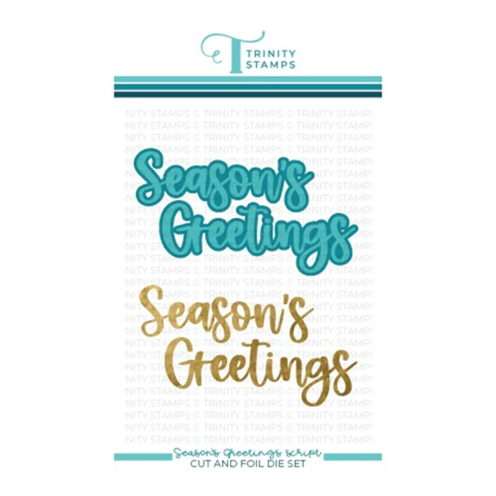 

Season's Greetings New Metal Cutting Dies Scrapbook Diary Decoration Stencil Embossing Template Diy Greeting Card Handmade 2021