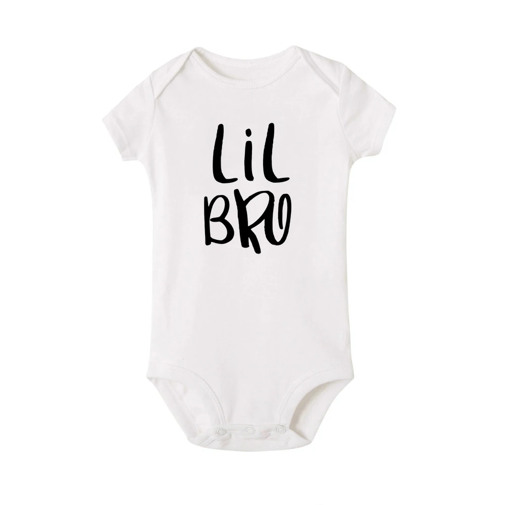Фото Одинаковые Семейные футболки Big Bro & Lil Bro для мальчиков, 1 шт. комбинезон для новорожденных, комбинезон Big Brother Little Brother Sibling №2