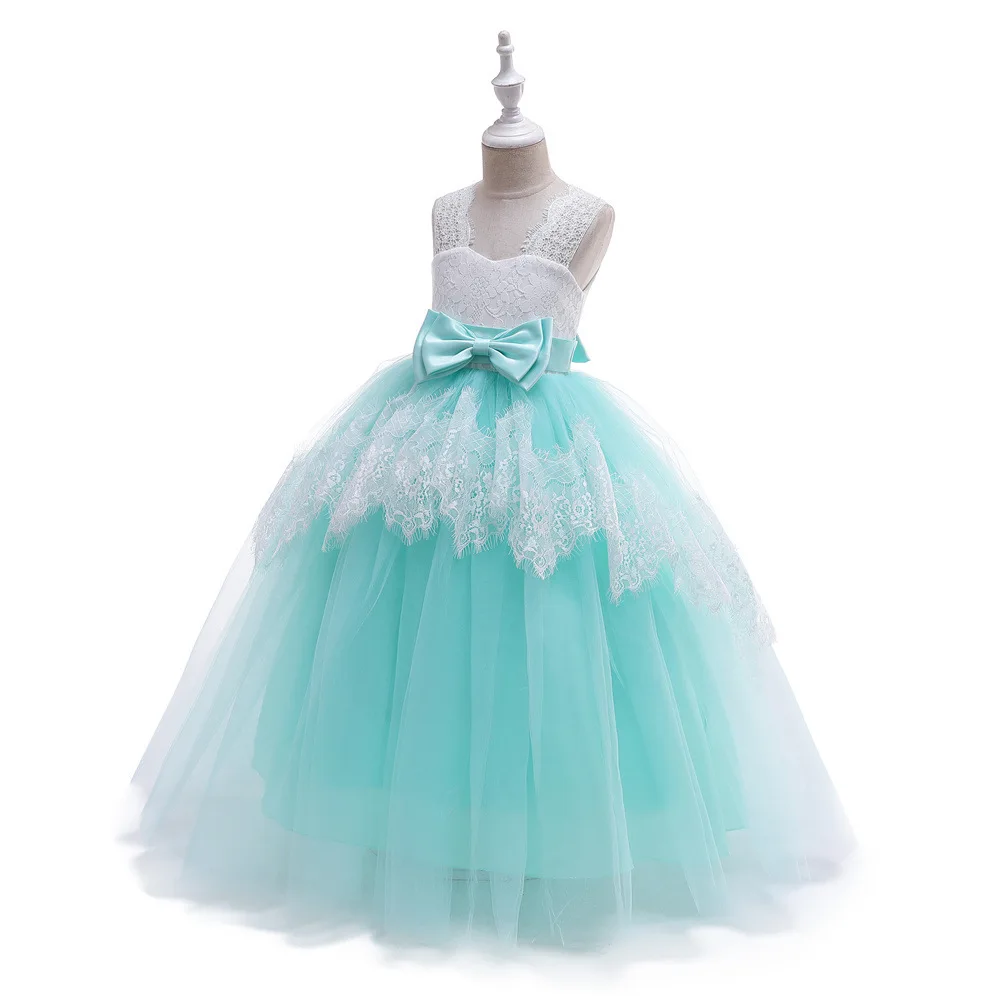 

Кружевное Тюлевое платье с цветочным принтом для девочек, Лоскутное детское платье для первого причастия, бальные платья принцессы, Детска...