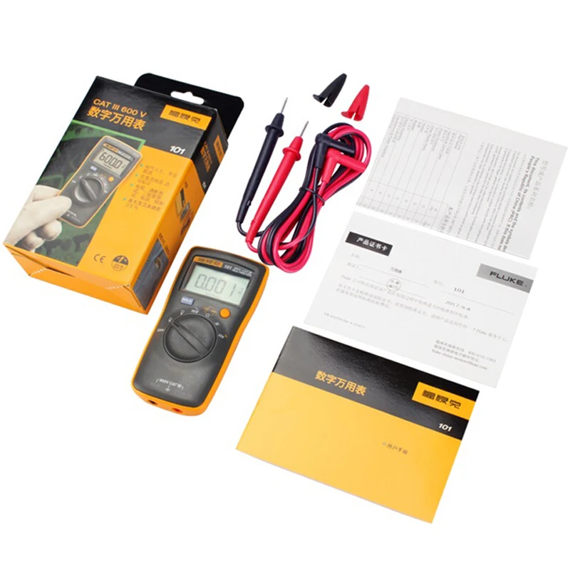 Портативный цифровой мультиметр Fluke 101 тестер с автоматическим выбором диапазона