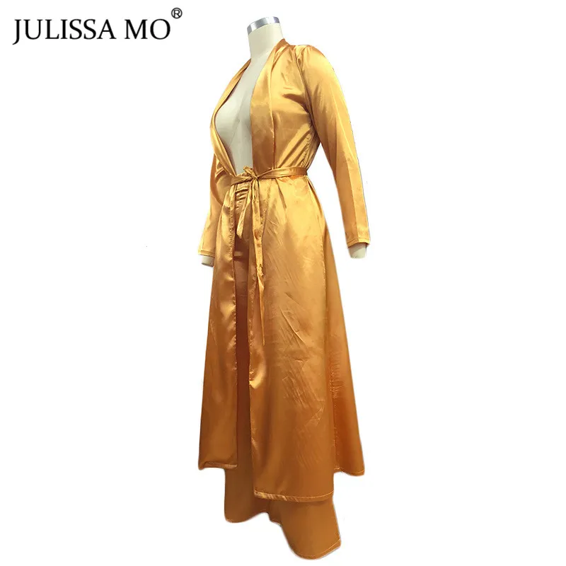 Женский атласный комплект JULISSA MO из двух предметов Повседневный Кардиган