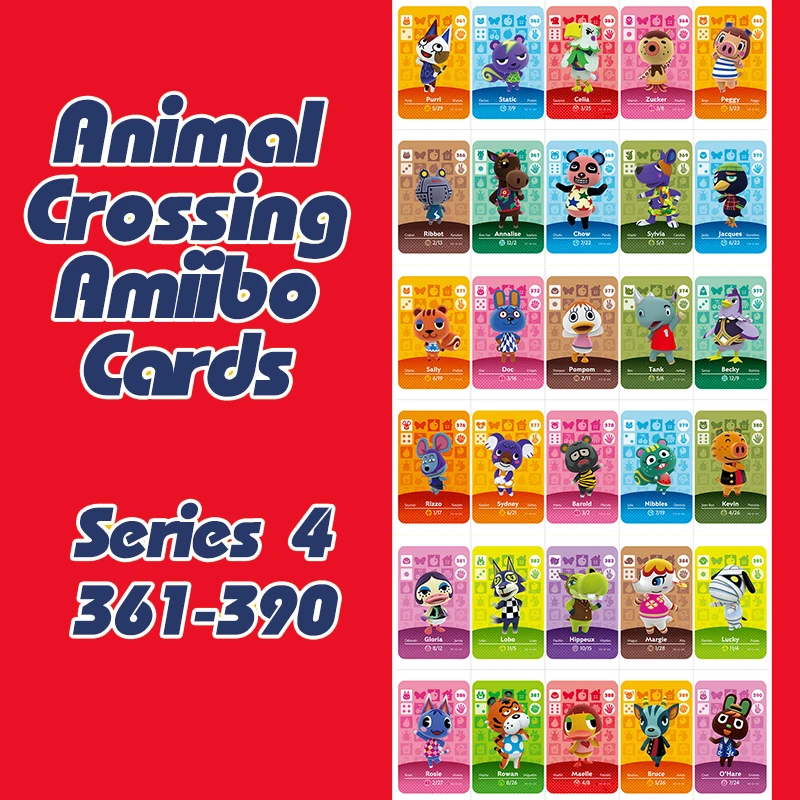 Animal Crossing New Horizons Amiibo Card для NS Switch 3DS Game Lobo Set Series 4 (361-390) | Безопасность и защита