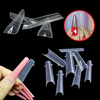 nails upper forms fake nails extension molds tip quick building false nail transparent reusable manicure tools nail dual forms