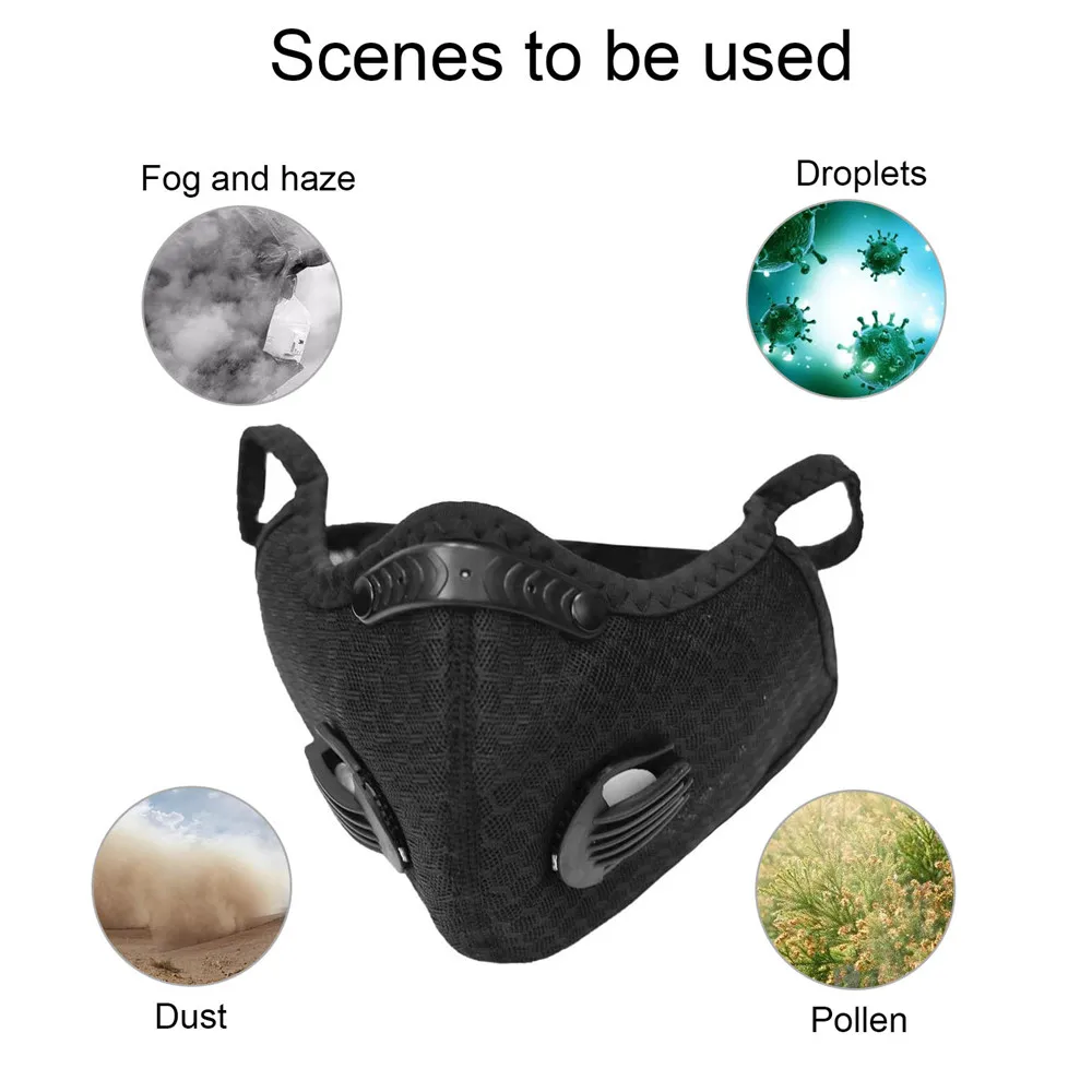 Велосипедная маска для лица с активированным углем спортивный полулицевой экран