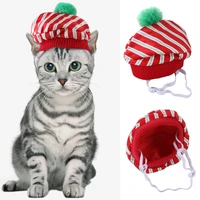 pet cat hat puppy dress up striped hat headwear fashion cute clothing cat accessories cat headgear with ears pet supplies