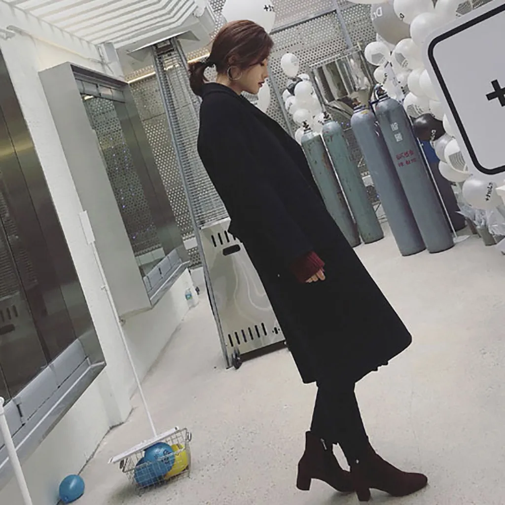 Женский кардиган с карманами SAGACE свободный однотонный длинный шерстяной