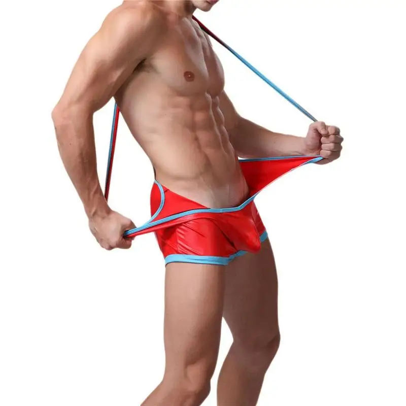 Сексуальное мужское нижнее белье Искусственная кожа латексные борьба ФИТНЕССА