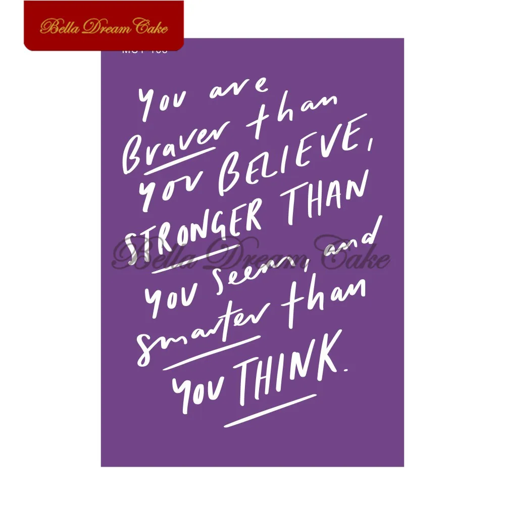 Вдохновляющие цитаты сетчатые трафареты с надписью для торта помадка ткань