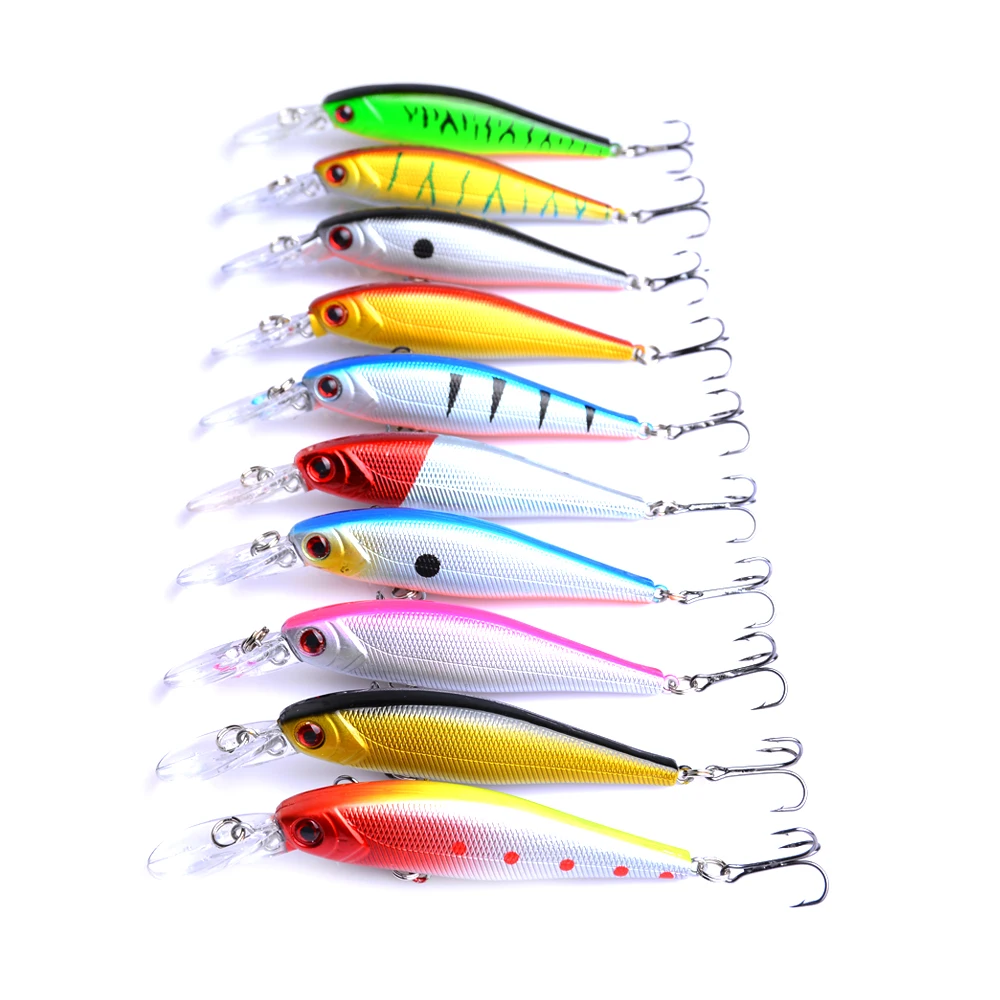 

10pcs 10cm 9.5g Hard Minnow Fishing Lure Topwater Floating Wobblers Crankbait Bass Artificial Baits Crankbait Carp Lures Pesca